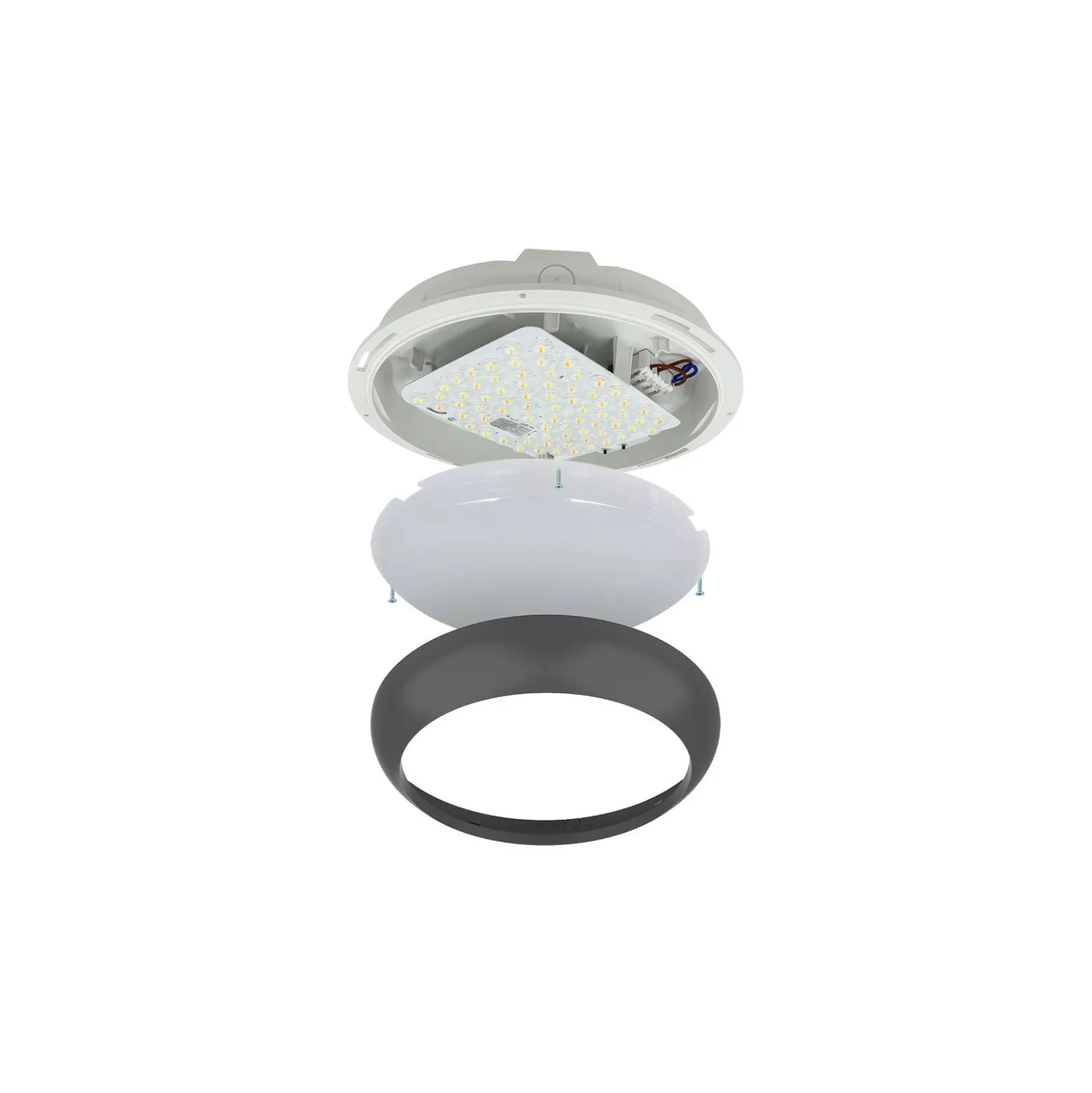 Noxion LED Plafond Pro V2 12/16/20W 2400lm - 830-840-865 CCT | 325mm - IP65 - Rörelse- och Ljussensor + Ring Svart