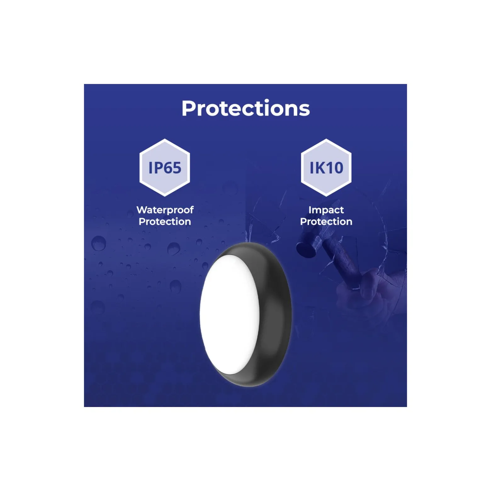 Noxion LED Plafond Pro V2 12/16/20W 2400lm - 830-840-865 CCT | 325mm - IP65 - Rörelse- och Ljussensor + Ring Svart