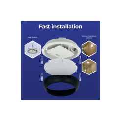 Noxion LED Plafond Pro V2 12/16/20W 2400lm - 830-840-865 CCT | 325mm - IP65 - Rörelse- och Ljussensor + Ring Svart