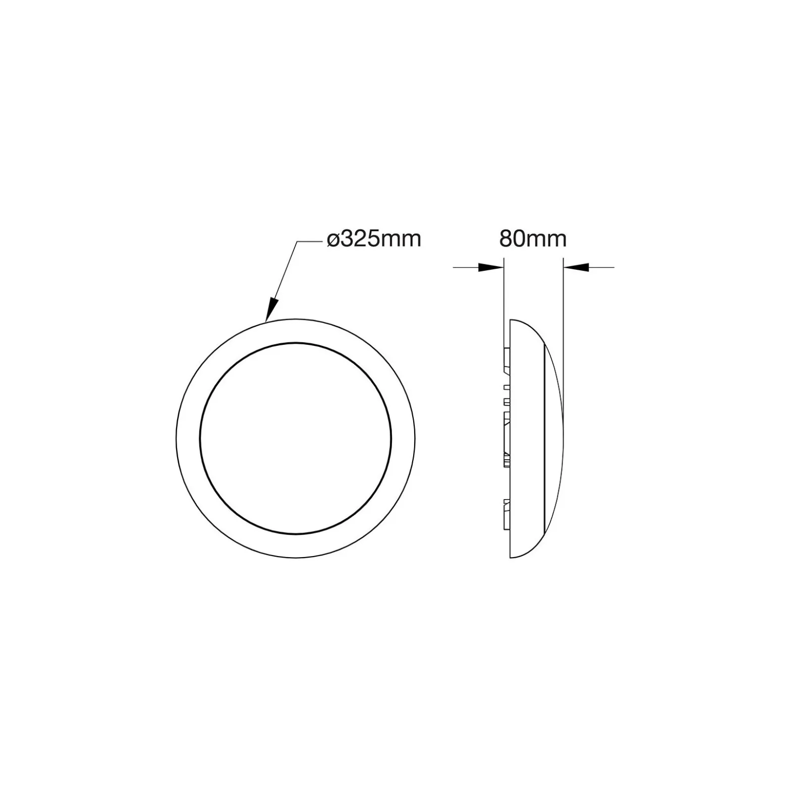 Noxion LED Plafond Pro V2 12/16/20W 2400lm - 830-840-865 CCT | 325mm - IP65 - Rörelse- och Ljussensor + Ögonlock Ring Vit