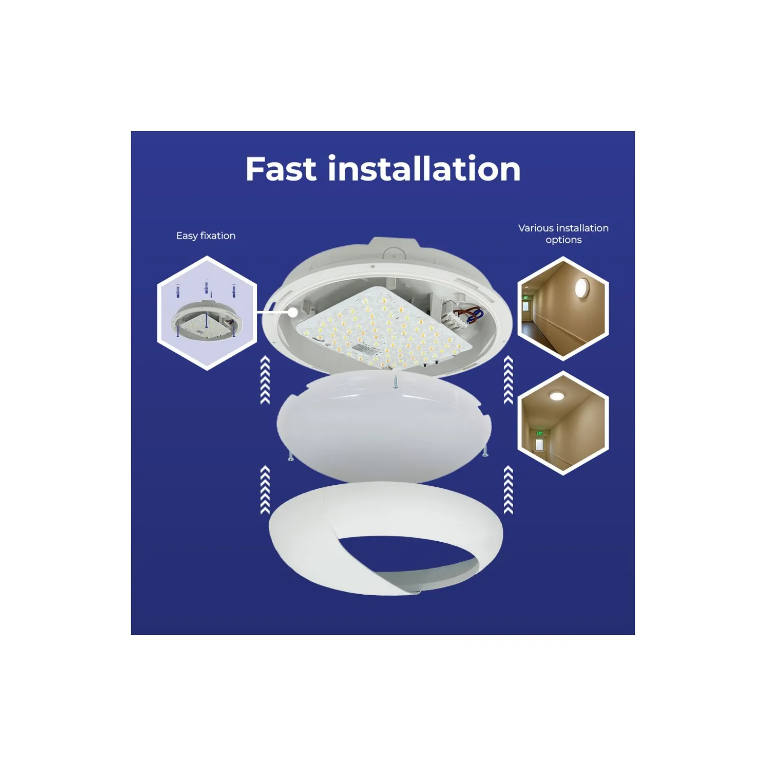Noxion LED Plafond Pro V2 12/16/20W 2400lm - 830-840-865 CCT | 325mm - IP65 - Rörelse- och Ljussensor + Ögonlock Ring Vit
