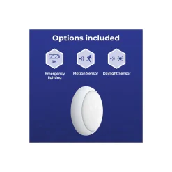Noxion LED Plafond Pro V2 12/16/20W 2400lm - 830-840-865 CCT| 325mm - IP65 - Rörelse- och Ljussensor - 3 Timmar Nödbelysning + Ring Vit