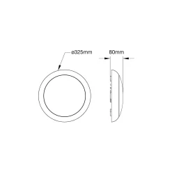 Noxion LED Plafond Pro V2 12/16/20W 2400lm - 830-840-865 CCT | 325mm - IP65 - Rörelse- och Ljussensor - 3 Timmar Nödbelysning + Ögonlock Ring Vit