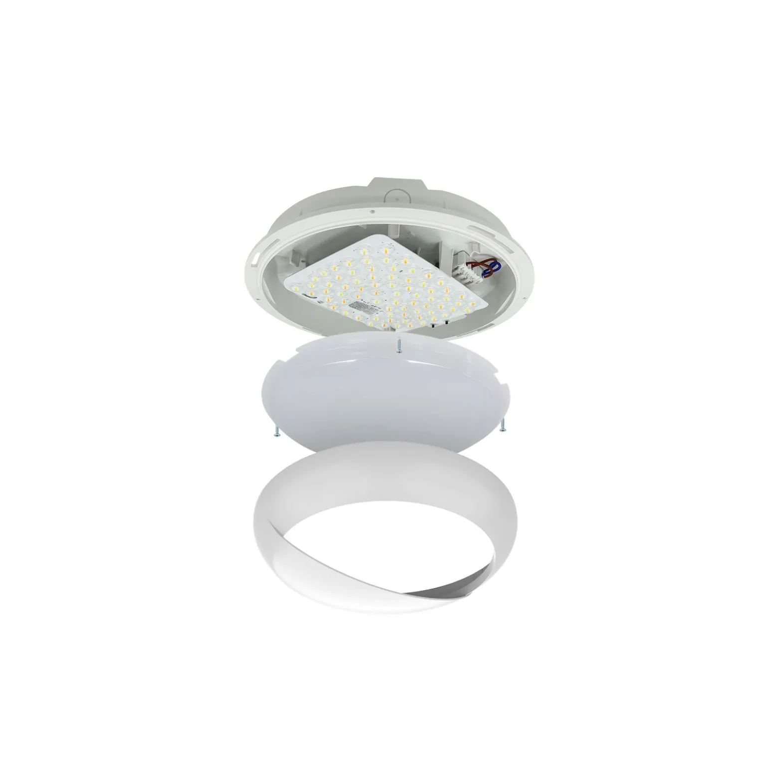 Noxion LED Plafond Pro V2 12/16/20W 2400lm - 830-840-865 CCT | 325mm - IP65 - Rörelse- och Ljussensor - 3 Timmar Nödbelysning + Ögonlock Ring Vit