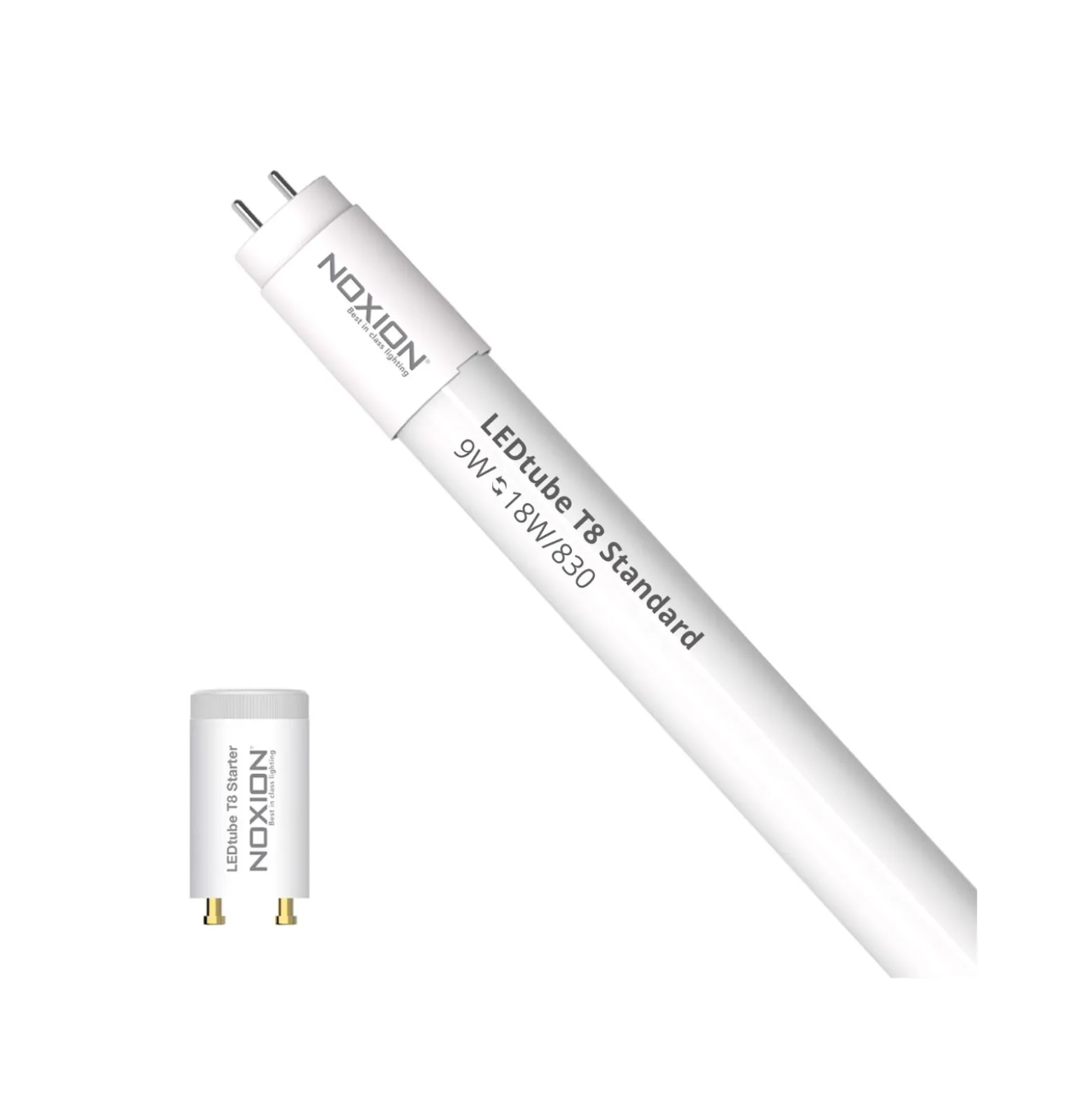 Noxion LED Rör T8 Avant (EM/Mains) Standard Output 7.5W 900lm - 830 Varm Vit | 60cm - Ersättare 18W