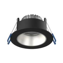 Noxion LED Spot Ares Djup ring Svart 6W 540lm 927-940 3CCT - med Inre Ring Silver | Utskärning 68mm