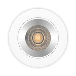 Noxion LED Spot Ares Djup ring Vit - med Inre Ring Silver | Utskärning 68mm - incl. GU10 Fitting