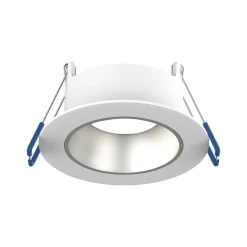 Noxion LED Spot Ares Djup ring Vit - med Inre Ring Silver | Utskärning 68mm - incl. GU10 Fitting