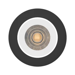 Noxion LED Spot Ares Djup ring Svart - med Inre Ring Vit | Utskärning 68mm - incl. GU10 Fitting