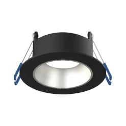 Noxion LED Spot Ares Djup ring Svart - med Inre Ring Silver | Utskärning 68mm - incl. GU10 Fitting