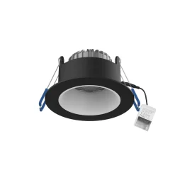 Noxion LED Spot Ares Djup Svart 6W 540lm 927-940 3CCT - med Inre Ring Vit | Utskärning 68mm