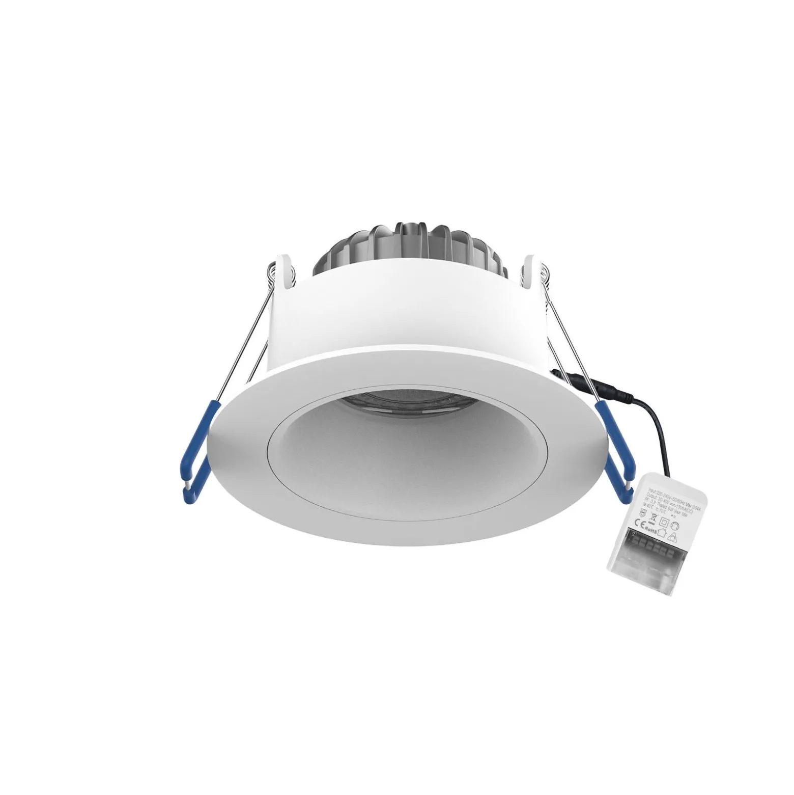 Noxion LED Spot Ares Djup Vit 6W 540lm 927-940 3CCT - med Inre Ring Vit| Utskärning 68mm