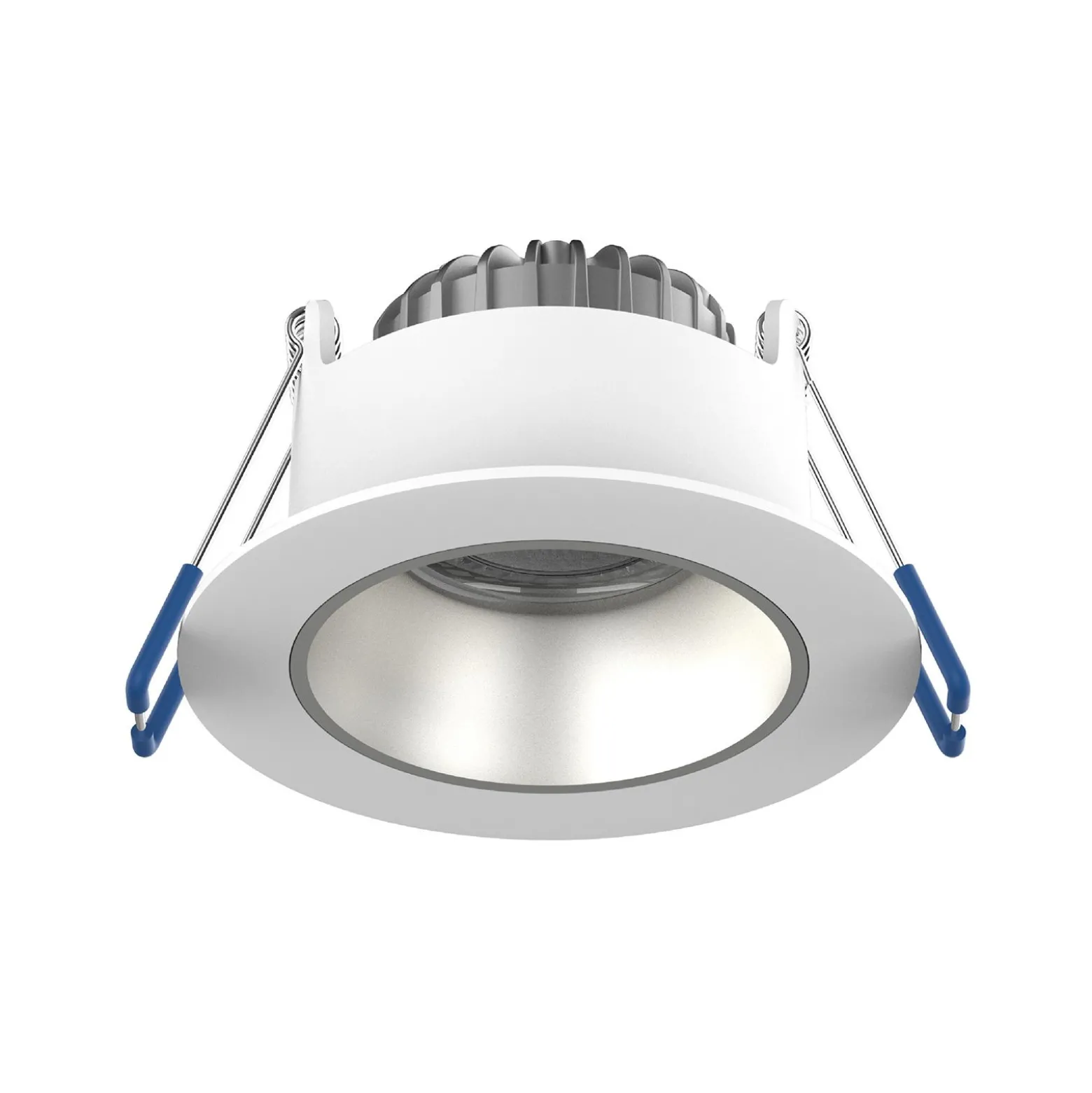 Noxion LED Spot Ares Djup Vit 6W 540lm 927-940 3CCT - med Inre Ring Silver | Utskärning 68mm