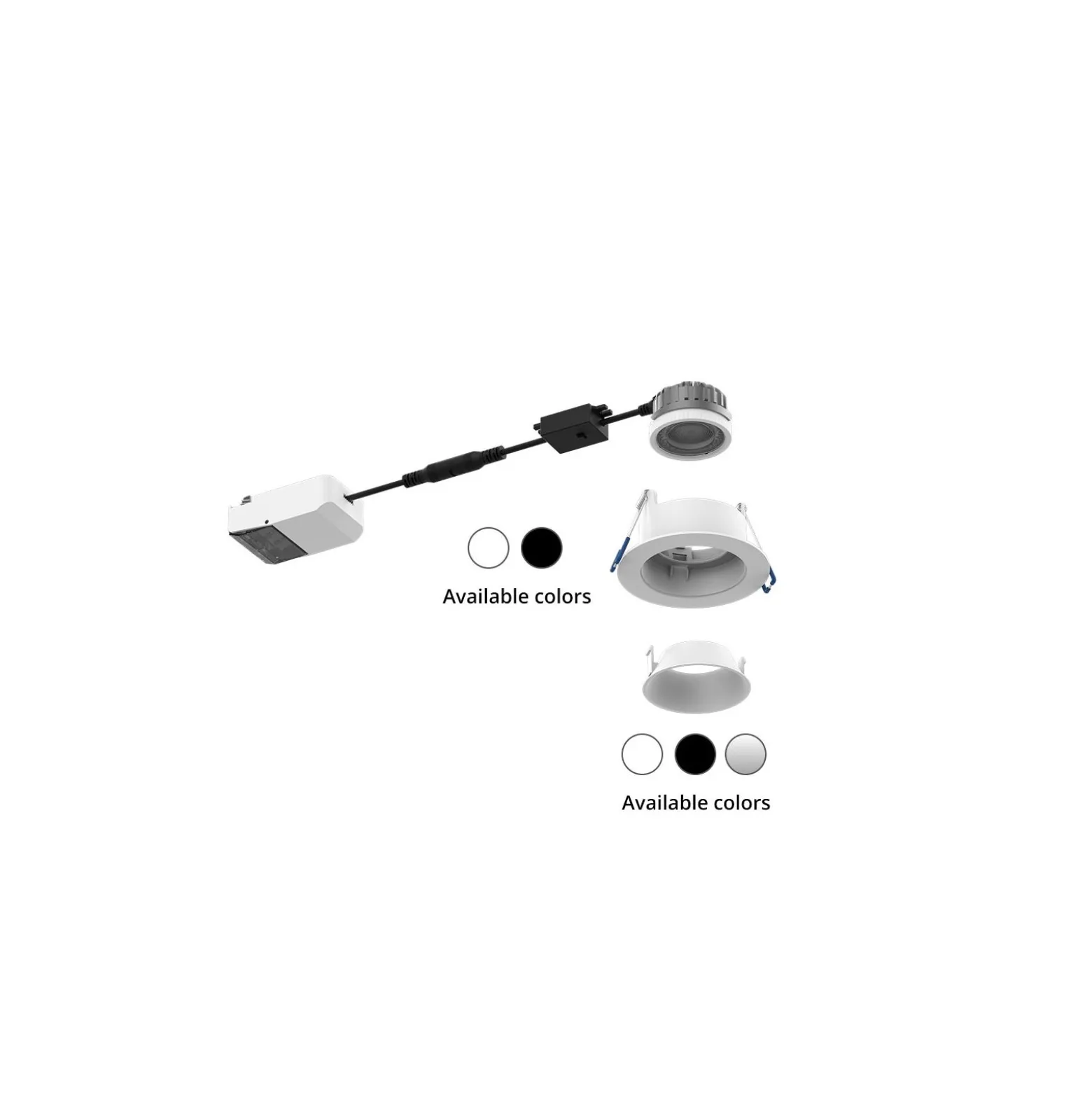 Noxion LED Spot Ares Djup Vit 6W 540lm 927-940 3CCT - med Inre Ring Svart | Utskärning 68mm