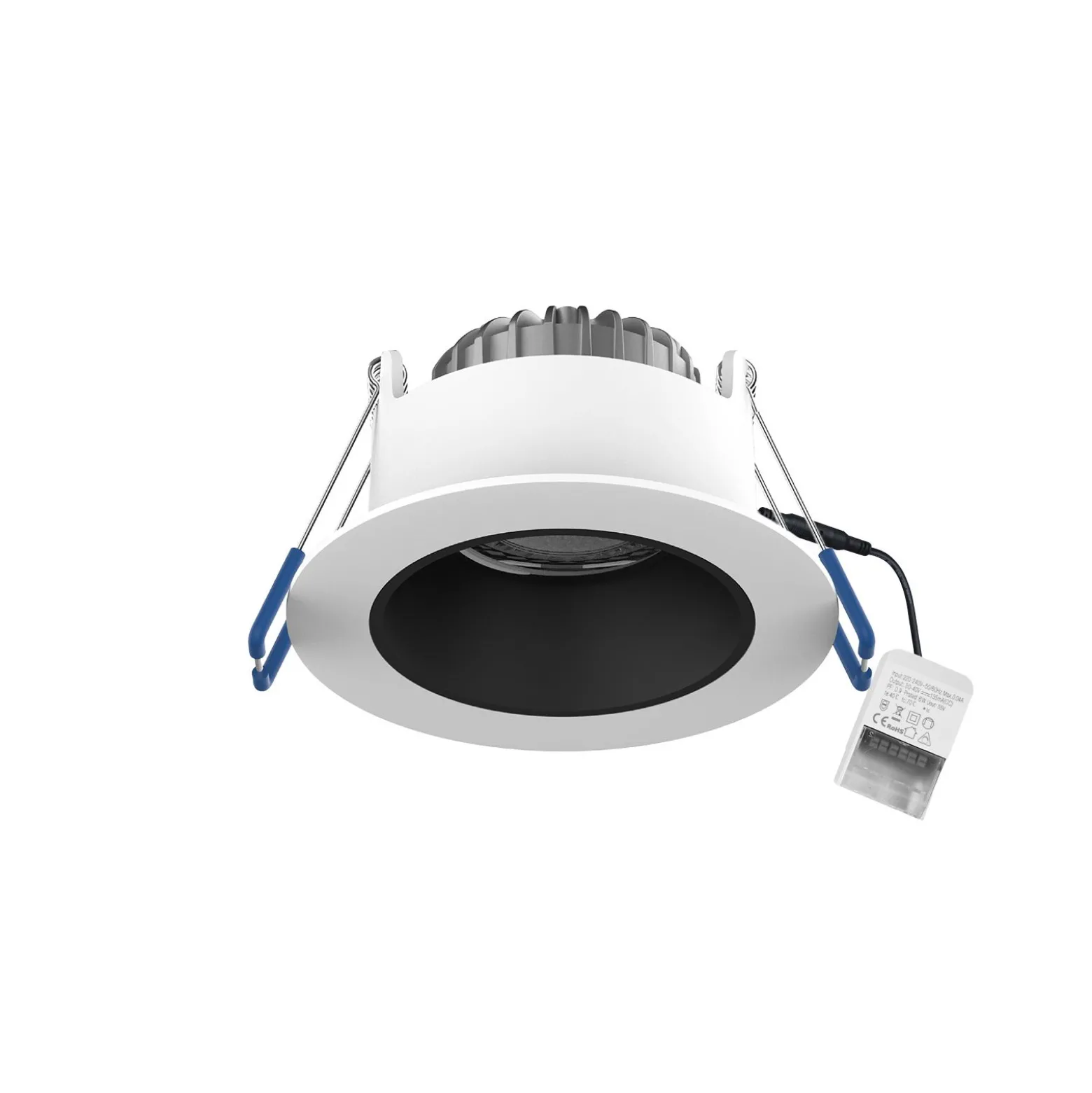 Noxion LED Spot Ares Djup Vit 6W 540lm 927-940 3CCT - med Inre Ring Svart | Utskärning 68mm