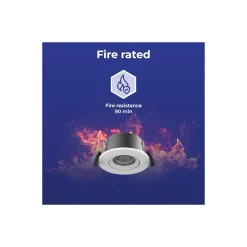 Noxion LED Spot Ares Firerated 6W 540lm 927-940 3CCT- Lutningsbar Vit| Utskärning 68mm