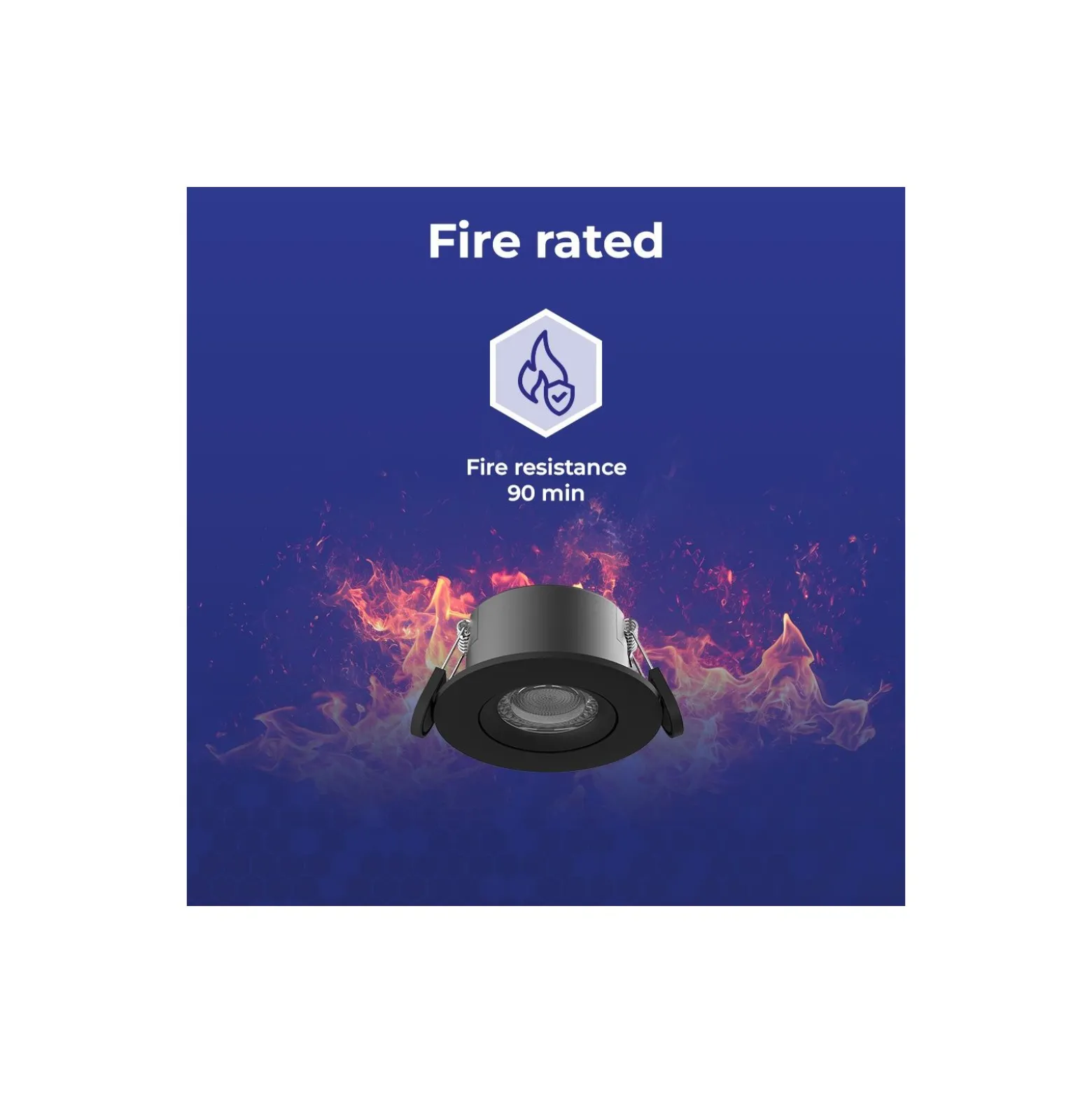 Noxion LED Spot Ares Firerated 6W 540lm 927-940 3CCT- Lutningsbar Svart| Utskärning 68mm