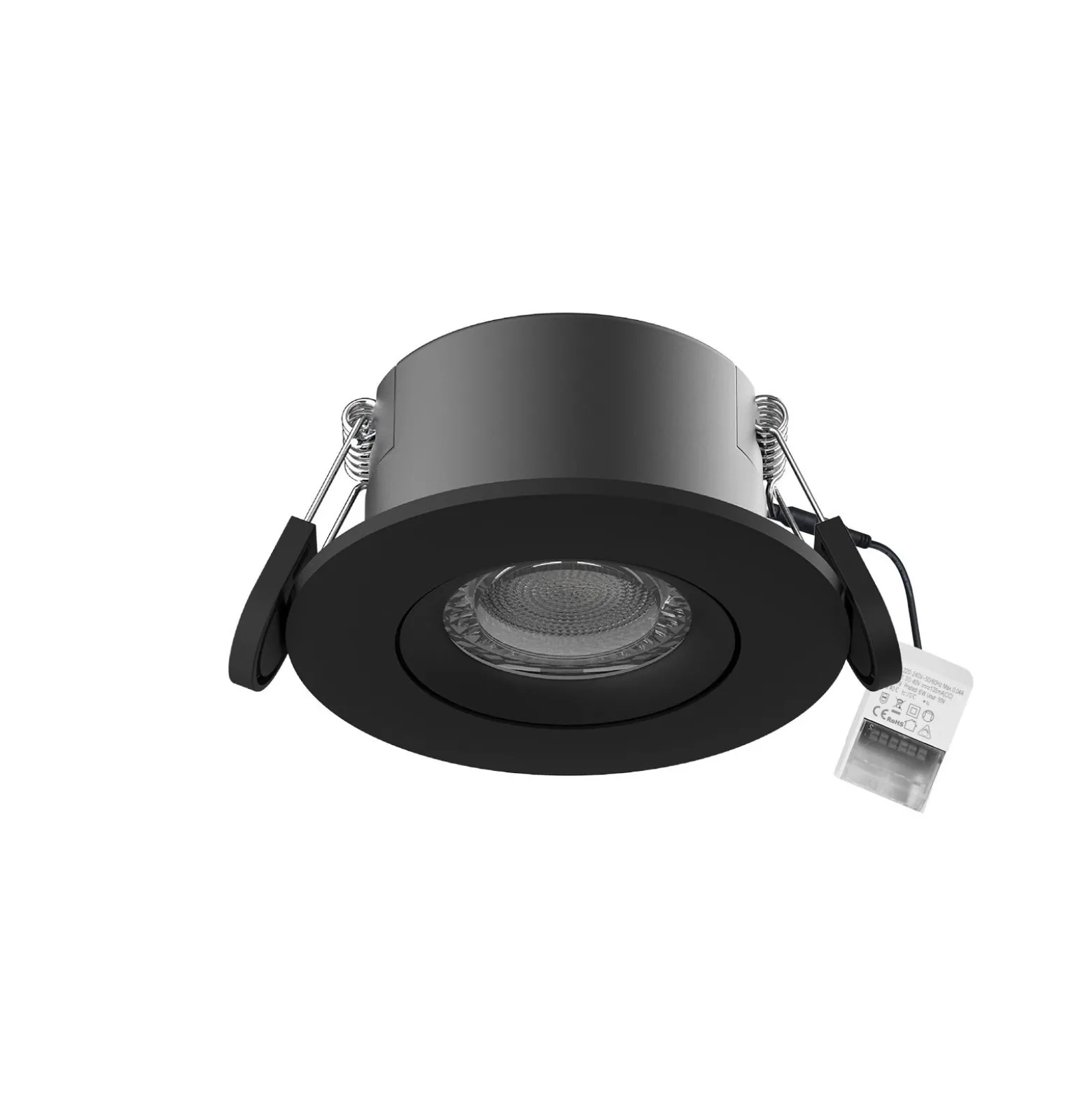 Noxion LED Spot Ares Firerated 6W 540lm 927-940 3CCT- Lutningsbar Svart| Utskärning 68mm