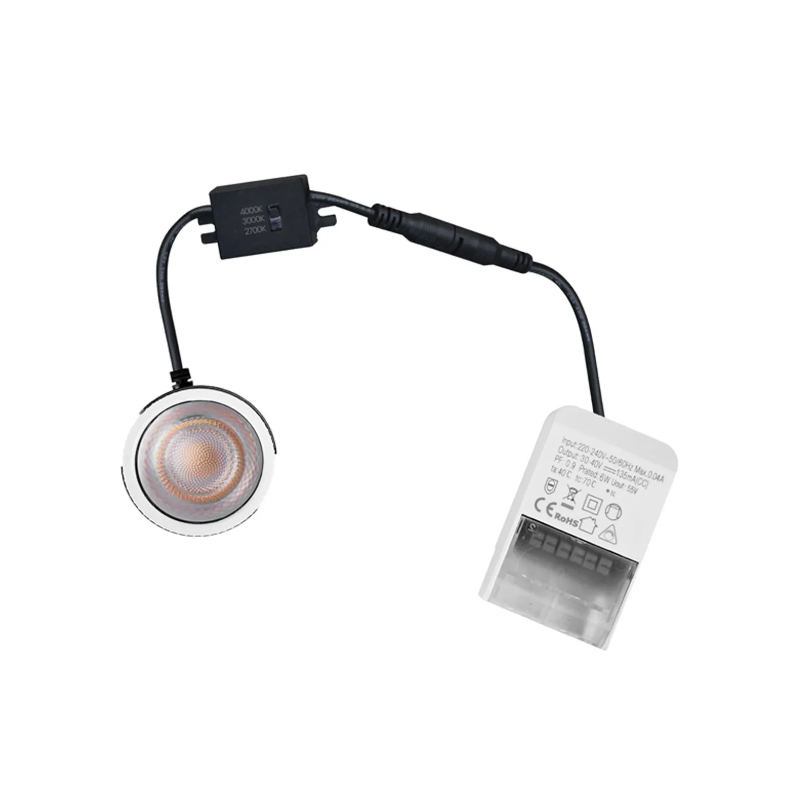 Noxion LED Spot Ares Lutningsbar Svart 6W 540lm 927-940 3CCT | Utskärning 68mm