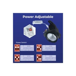 Noxion LED Spot Forza V2 Aluminium Svart 28/32/36/40W - 3300/3700/4100/4500lm 36D - 930-940-957 CCT | 160mm - Utskärning 145mm - Bästa Färgåtergivning