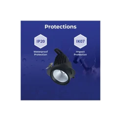 Noxion LED Spot Forza V2 Aluminium Svart 28W 3300lm 36D - 930-940-957 CCT | 160mm - Utskärning 145mm - Bästa Färgåtergivning