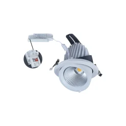 Noxion LED Spot Forza V2 Aluminium Vit 32W 3700lm 36D - 930-940-957 CCT | 160mm - Utskärning 145mm - Bästa Färgåtergivning