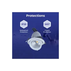 Noxion LED Spot Forza V2 Aluminium Vit 28W 3300lm 36D - 930-940-957 CCT | 160mm - Utskärning 145mm - Bästa Färgåtergivning