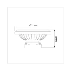 Noxion LED Spot G53 AR111 7.4W 450lm 40D - 927 Extra Varm Vit | Bästa färgåtergivning - Dimbar - Ersättare 50W