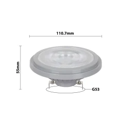 Noxion LED Spot G53 AR111 7.4W 450lm 24D - 930 Varm Vit | Bästa Färgåtergivning - Dimbar - Ersättare 50W