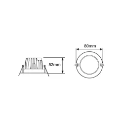 Noxion LED Spot Gimax Aluminium 6W 400lm 36D - 927 Extra Varm Vit | Utskärning 74mm - IP44 - Bästa färgåtergivning - Dimbar