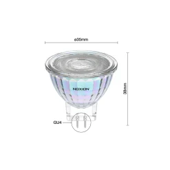 Noxion LED Spot GU4 MR11 4.5W 345lm 36D - 927 Extra Varm Vit | Bästa Färgåtergivning - Ersättare 35W