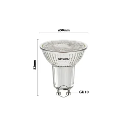 Noxion LED Spot GU10 PAR16 4W 345lm 36D - 830 Varm Vit | Dimbar - Ersättare 50W