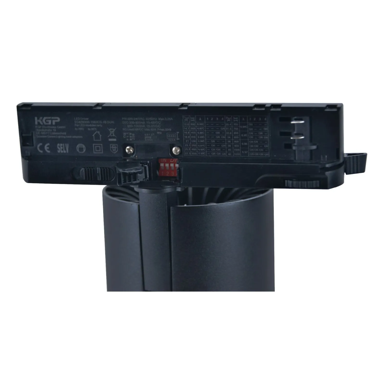 Noxion LED Spårbelysning 3-Fas Delta Pro Aluminium Svart 40W 4900lm 36D - 930-940-957 CCT | UGR <19