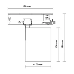 Noxion LED Spårbelysning 3-Fas Delta Pro Aluminium Svart 40W 4900lm 36D - 930-940-957 CCT | UGR <19