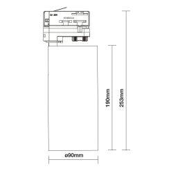 Noxion LED Spårbelysning 3-Fas Ecowhite Aluminium Vit 30W 3210lm 36D - 940 Kallvit | UGR <19
