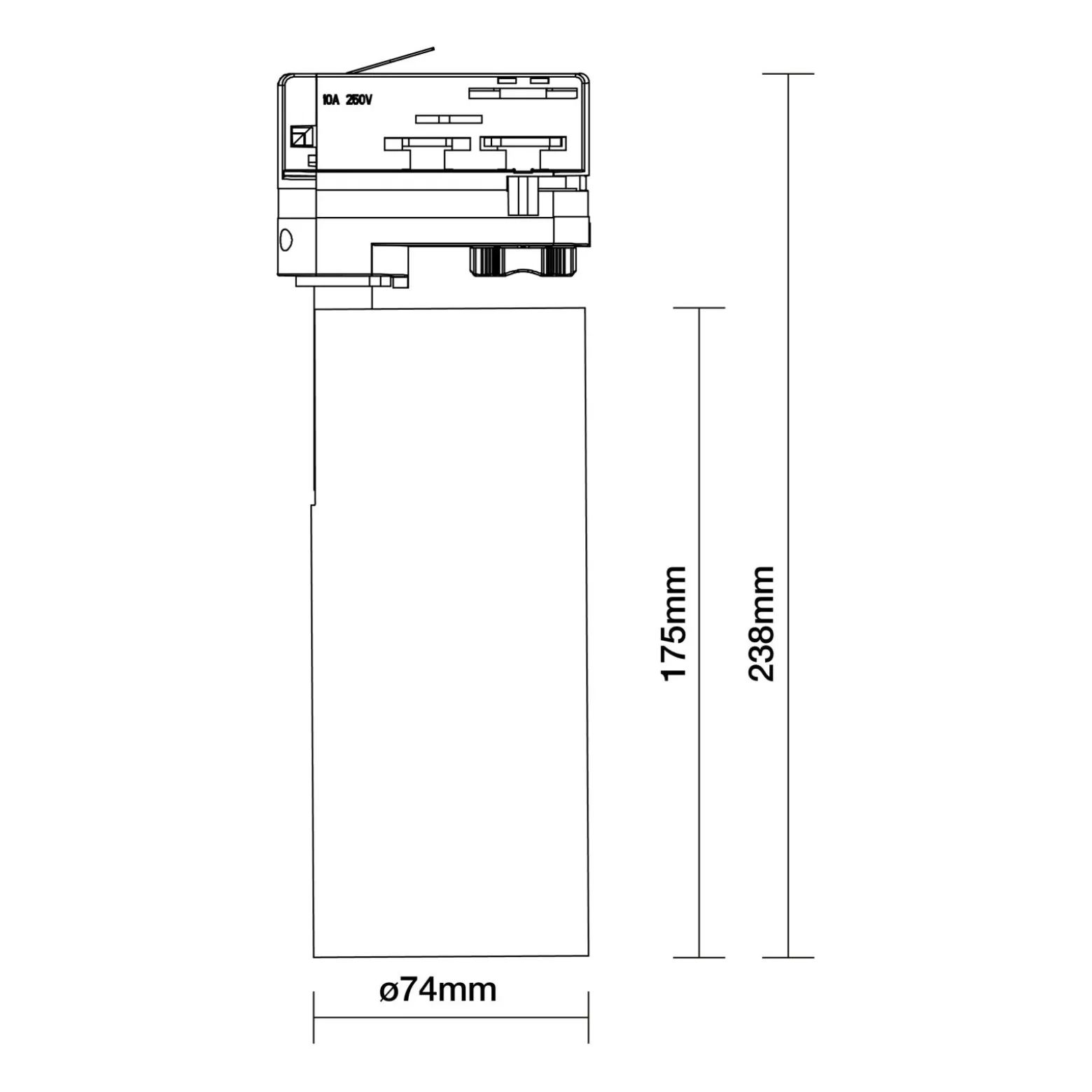 Noxion LED Spårbelysning 3-Fas Ecowhite Aluminium Vit 20W 2060lm 36D - 840 Kallvit | UGR <19