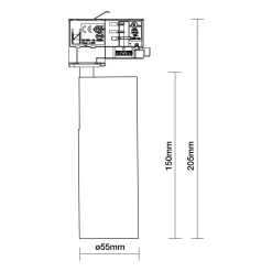 Noxion LED Spårbelysning 3-Fas Ecowhite Aluminium Svart 10W 920lm 36D - 840 Kallvit