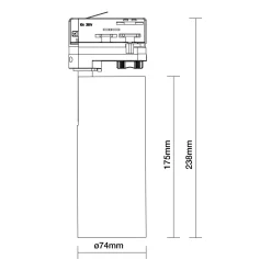 Noxion LED Spårbelysning 3-Fas Ecowhite Aluminium Svart 20W 2060lm 36D - 840 Kallvit | UGR <19