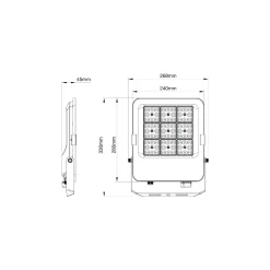 Noxion LED Strålkastare Beam V2.0 40W 5600lm 90D - 830-840-865 CCT | IP66 - Symmetrisk