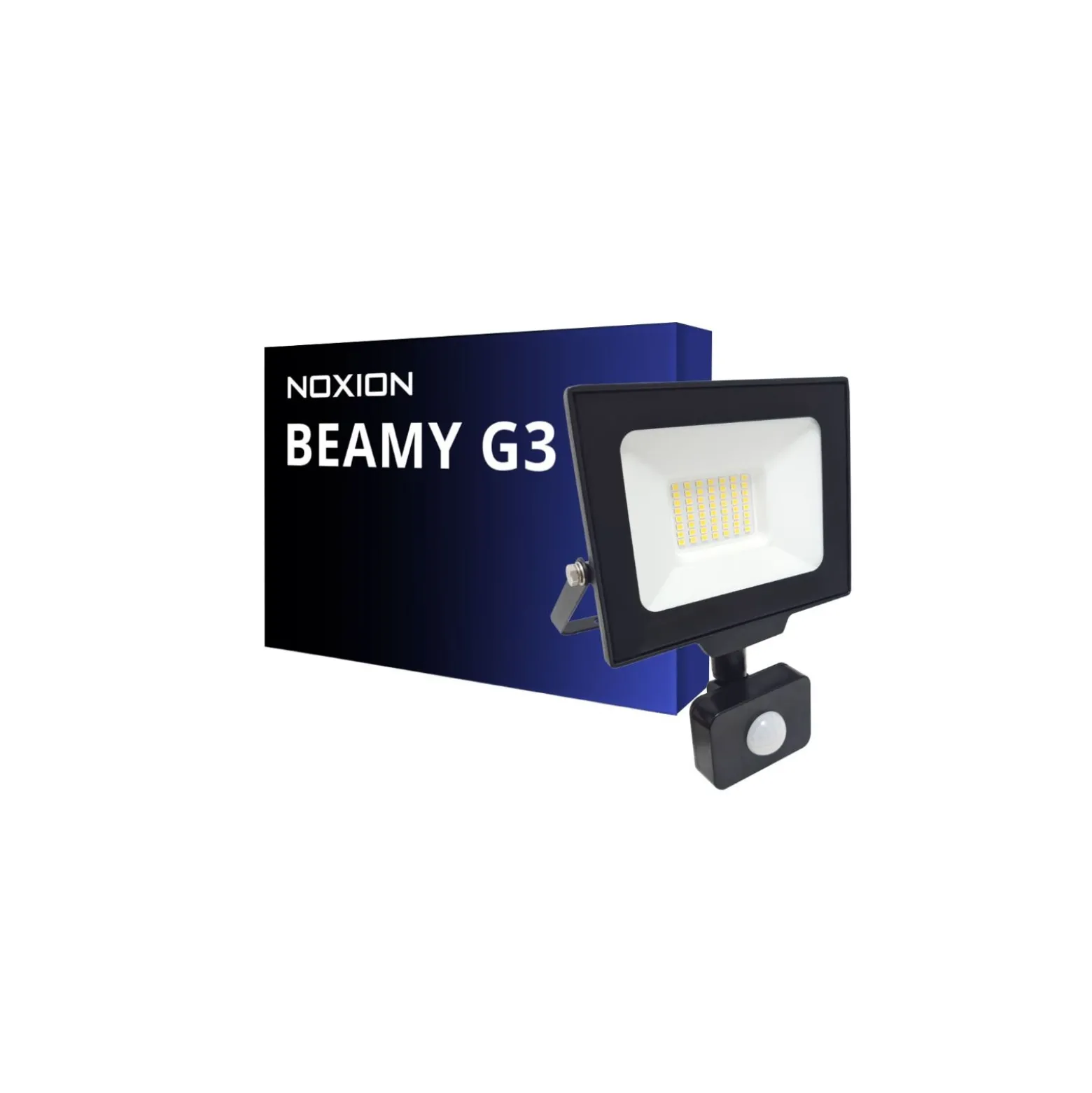 Noxion LED Strålkastare Beamy G3.1 Svart 30W 3300lm 110D - 840 Kallvit | IP44 - Rörelse- och Ljussensor - Symmetrisk