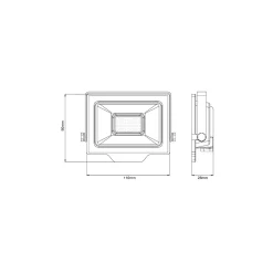 Noxion LED Strålkastare Beamy Aluminium Svart 20W 2200lm 100D - 830 Varm Vit | IP65 - Symmetrisk