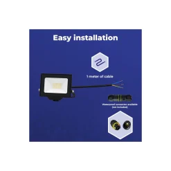 Noxion LED Strålkastare Beamy Aluminium Svart 20W 2200lm 100D - 830 Varm Vit | IP65 - Symmetrisk