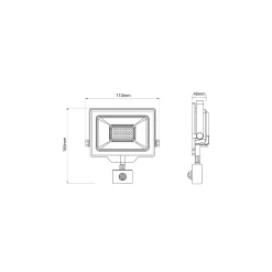 Noxion LED Strålkastare Beamy G3.1 Svart 20W 2200lm 100D - 830 Varm Vit | IP44 - Rörelse- och Ljussensor - Symmetrisk