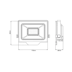 Noxion LED Strålkastare Beamy G3.1 Svart 20W 2200lm 100D - 840 Kallvit | IP65 - Symmetrisk