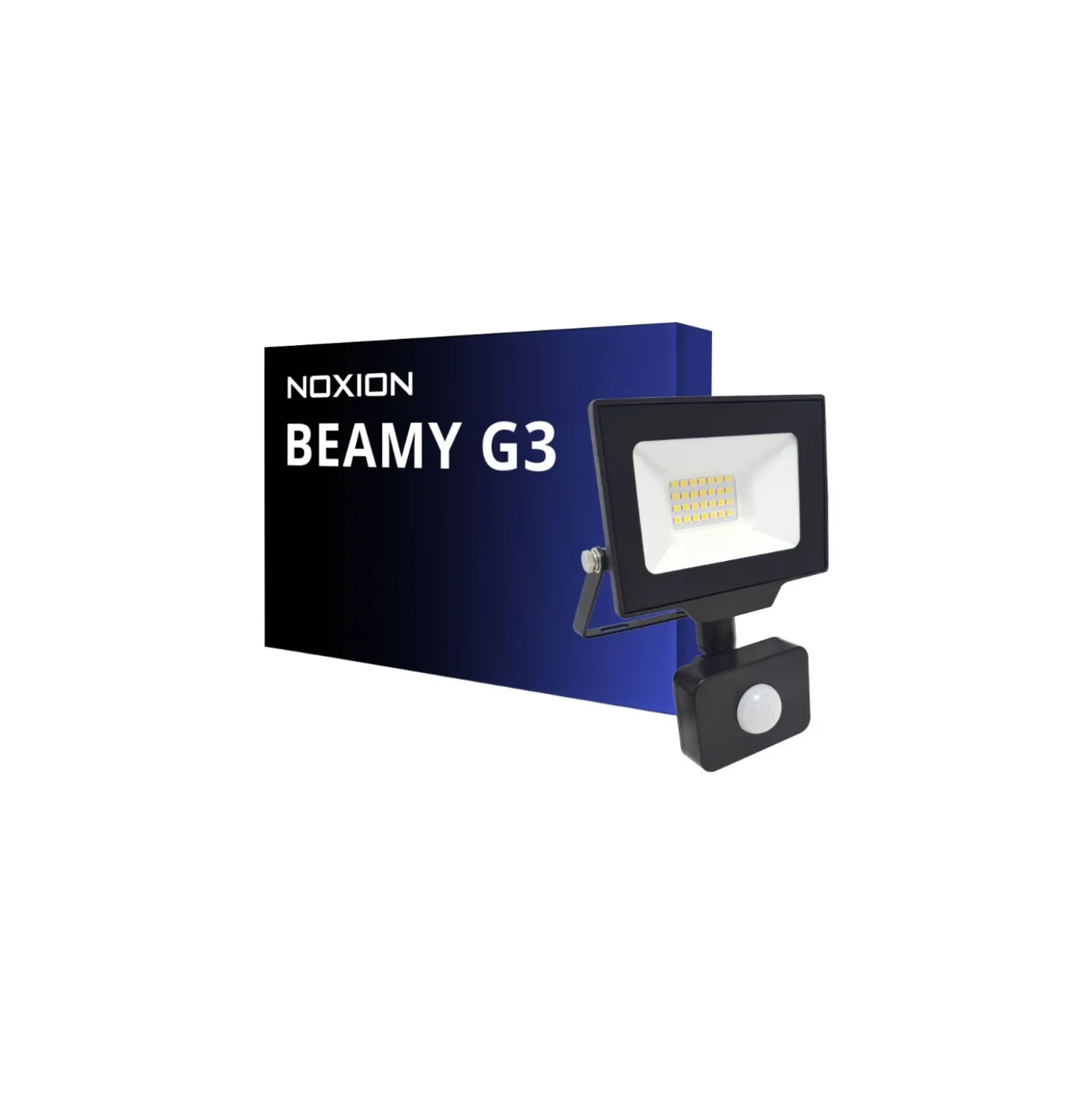 Noxion LED Strålkastare Beamy G3.1 Svart 20W 2200lm 100D - 840 Kallvit | IP44 - Rörelse- och Ljussensor - Symmetrisk