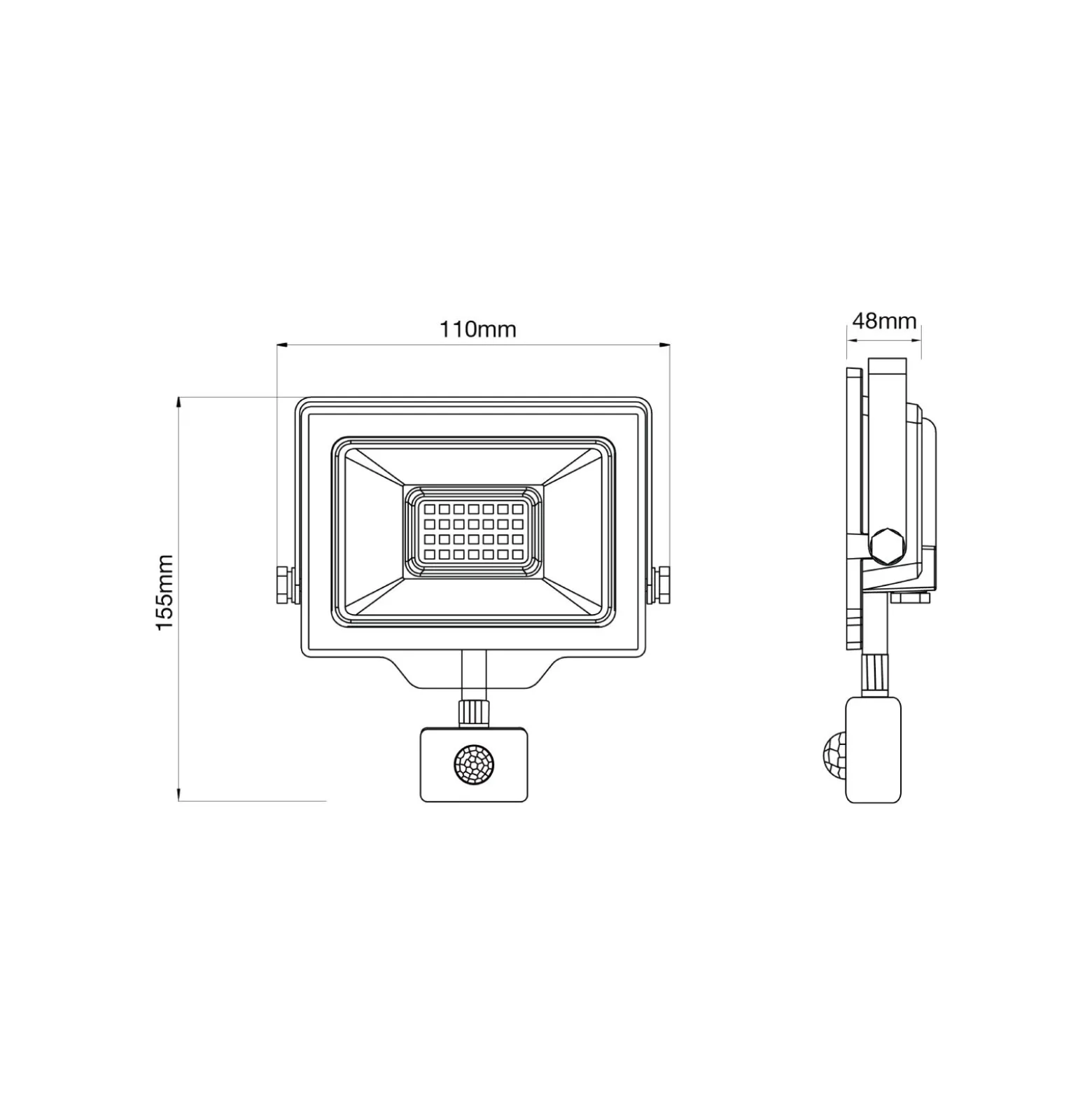 Noxion LED Strålkastare Beamy G3.1 Svart 20W 2200lm 100D - 840 Kallvit | IP44 - Rörelse- och Ljussensor - Symmetrisk