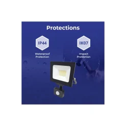 Noxion LED Strålkastare Beamy G3.1 Svart 20W 2200lm 100D - 840 Kallvit | IP44 - Rörelse- och Ljussensor - Symmetrisk