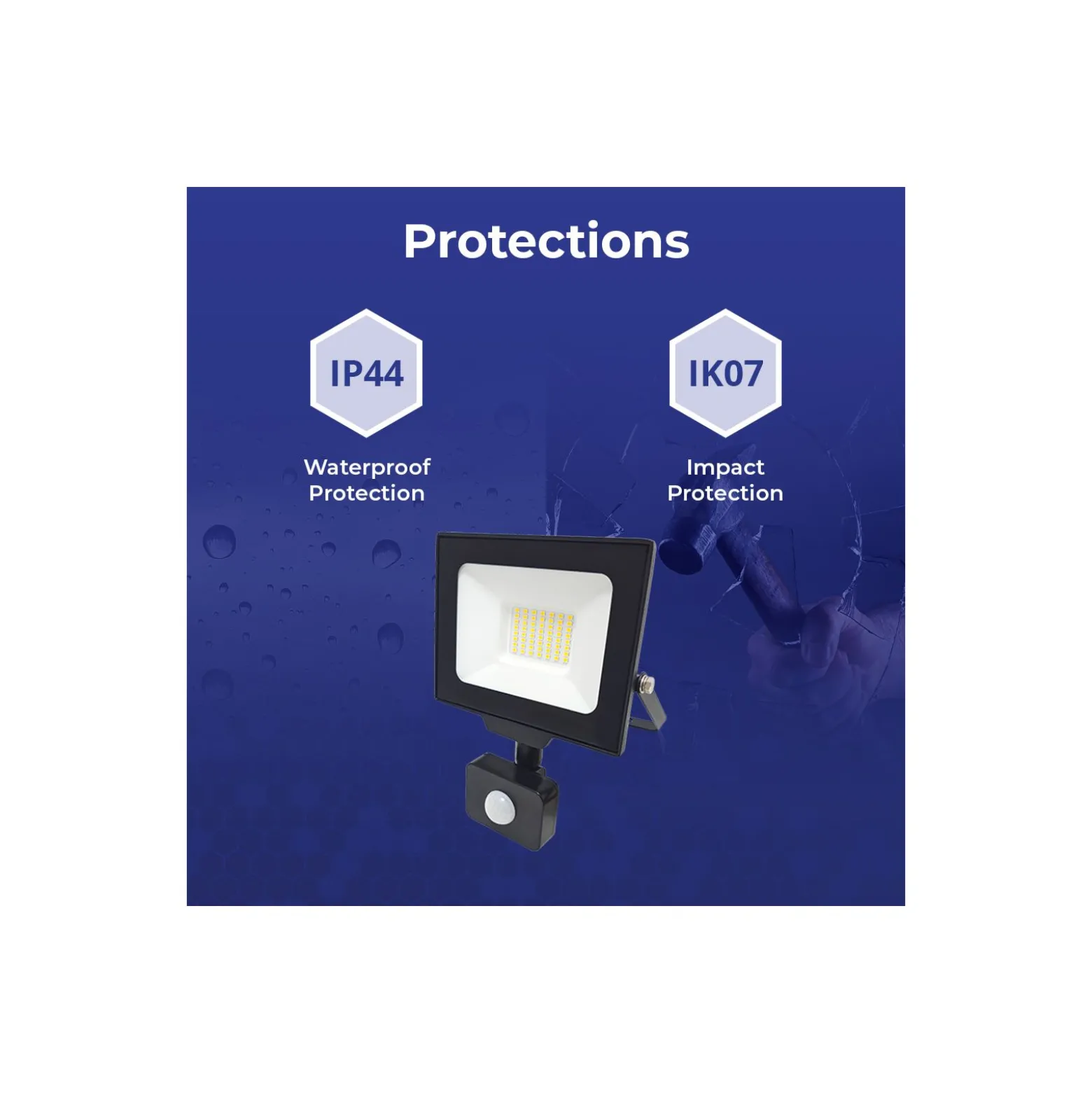 Noxion LED Strålkastare Beamy G3.1 Svart 20W 2200lm 100D - 840 Kallvit | IP44 - Rörelse- och Ljussensor - Symmetrisk
