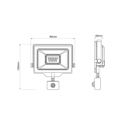 Noxion LED Strålkastare Beamy G3.1 Svart 10W 1100lm 100D - 830 Varm Vit | IP44 - Rörelse- och Ljussensor - Symmetrisk
