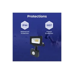 Noxion LED Strålkastare Beamy G3 10W 1100lm 100D - 840 Kallvit | IP44 - Rörelse- och Ljussensor - Symmetrisk